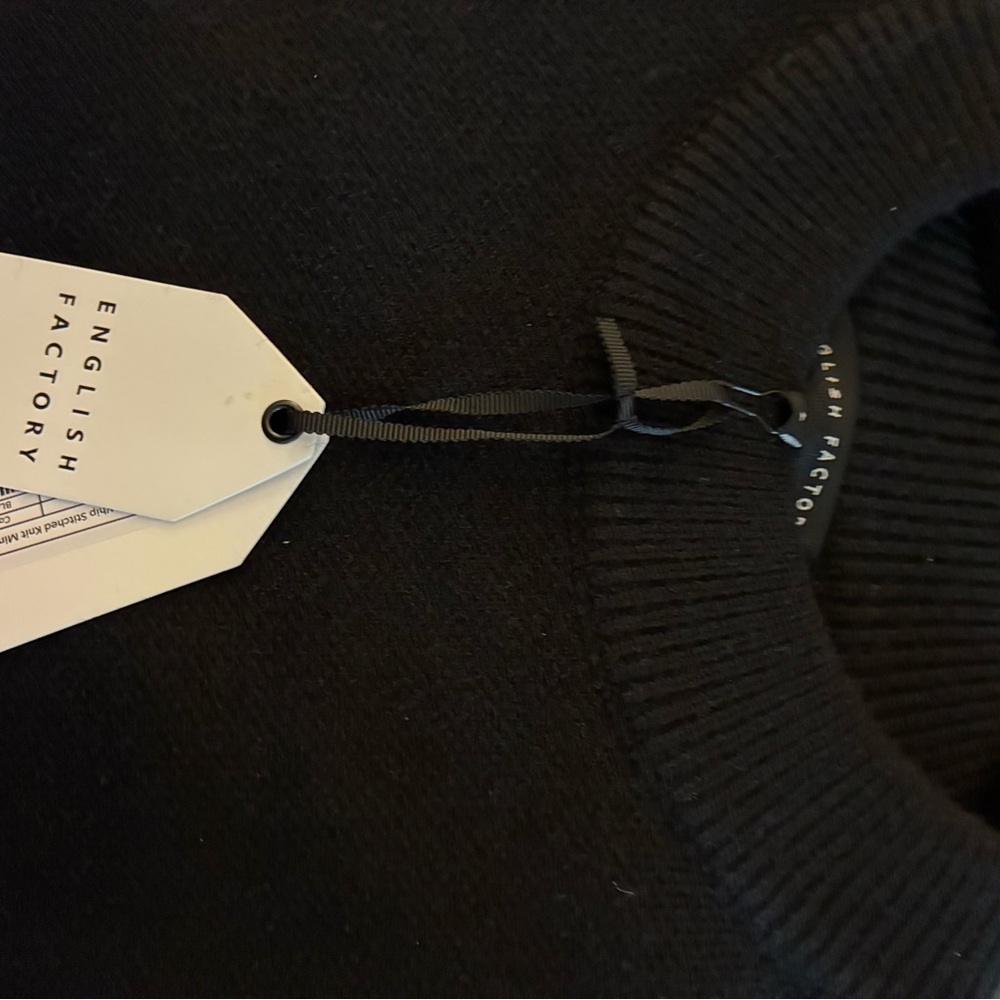 English Factory Black Sweater Dress with White Stitching - Picture 6 of 6